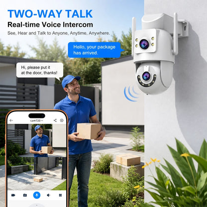 Jooan 4K 8MP HD Wifi PTZ Camera Outdoor 5G Wifi Dual Lens Security IP Cameras 5X Zoom AI Tracking ONVIF CCTV Surveillance Camera