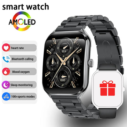 New Ultra Thin Smart Watch Men 1.96' AMOLED HD Pixel Display Always Show Time BT Call Reminder Smartwatch Ladies For Android iOS