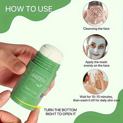 MELAO Natural Purifying Detox Clay Mask Green Tea Mud Masking For Face Green Mask Stick