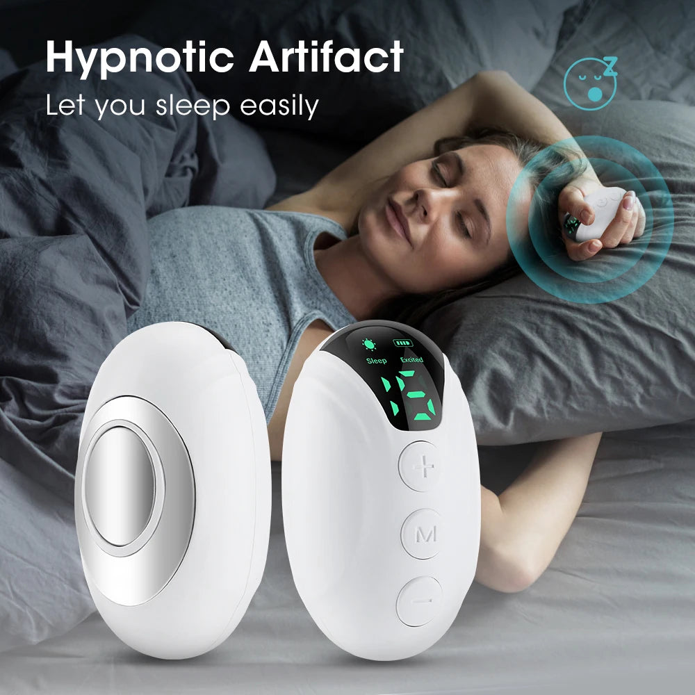 New Microcurrent Sleep Aid Device EMS Sleep Aid Machine Sleep Instrument for Insomnia Stress Anxiety Relief Palm Pulse Massager