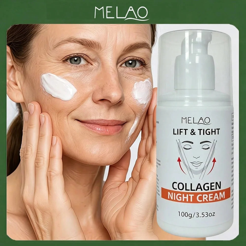 MELAO Lift & Tight Collagen Night Cream, Facial Moisturizer, Lifting Tightening Face Cream to Reduce Sagging & Smooth Wrinkles