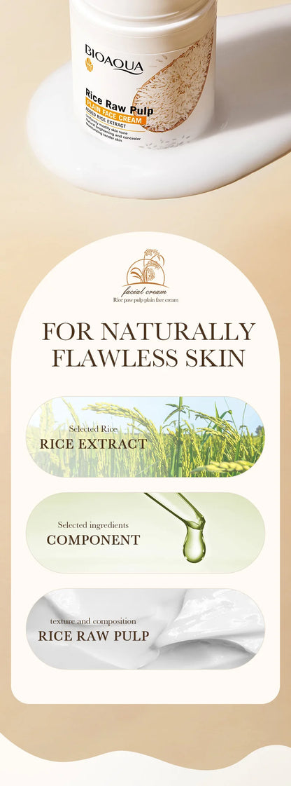 BIOAOUA Rice Raw Pure Non-Facial Cream Brightening and Rejuvenating Facial Brightening Cream
