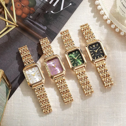 2026 Hot Brand Stainless Steel Strap Watch Women Luxury Gift Quartz Wristwatch Student Fashion Simple Square Quartz Watches