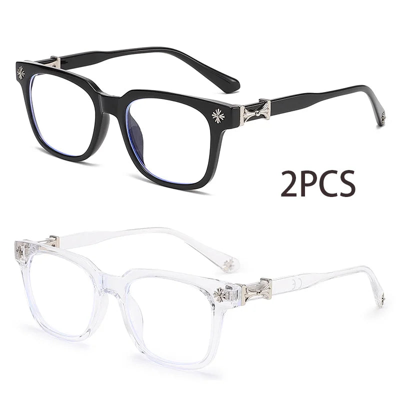 Classic 3Pcs Square Anti Blue Light Glasses For Men And Women Black & Transparent Frame Unisex Computer Wearing Women Glasses