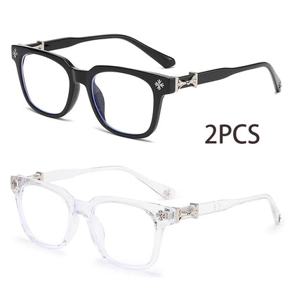 Classic 3Pcs Square Anti Blue Light Glasses For Men And Women Black & Transparent Frame Unisex Computer Wearing Women Glasses