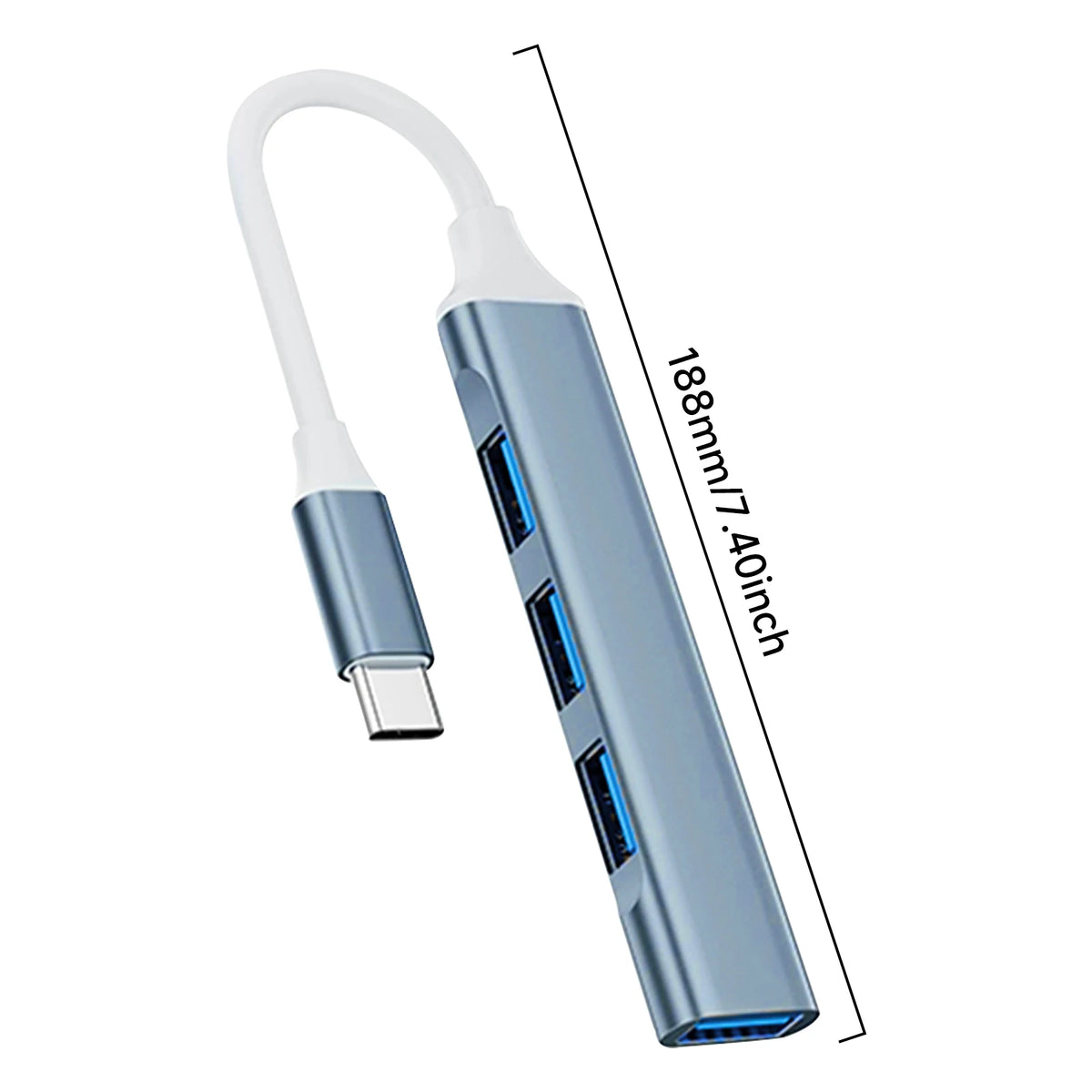 4 In 1 USB C Hub 3.0 Multiport OTG Adapter Type C Splitter For Laptop Phone