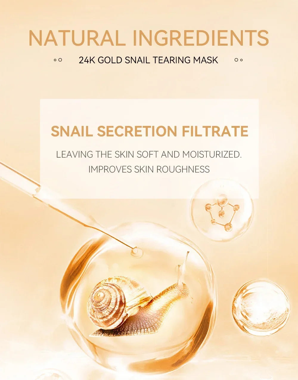LAIKOU 24K Gold Snail Tear Off Mask, Deep Cleansing Pore Minimizing, Oil Control Blackhead Removal, Tightening Mask 50g