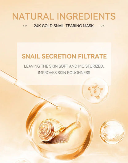 LAIKOU 24K Gold Snail Tear Off Mask, Deep Cleansing Pore Minimizing, Oil Control Blackhead Removal, Tightening Mask 50g