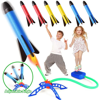 Outdoor rocket foot pump, outdoor inflatable flying rocket suit, jumping air-powered rocket launcher, gift