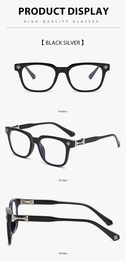 Classic 3Pcs Square Anti Blue Light Glasses For Men And Women Black & Transparent Frame Unisex Computer Wearing Women Glasses