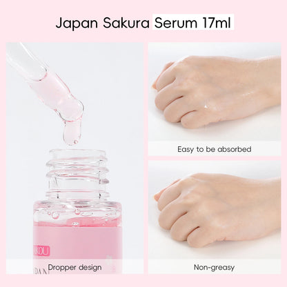 LAIKOU Japan Sakura Serum 17ml Tighten Pores Moisturizing Balance Skin Tone Brightening Facial Essence