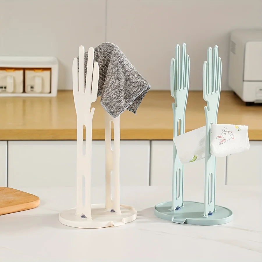 Kitchen Glove Stand Holder Drying Draining Organizer For Rubber Towels And Cleaning Cloths Home Kitchen Bathroom Storage Rack