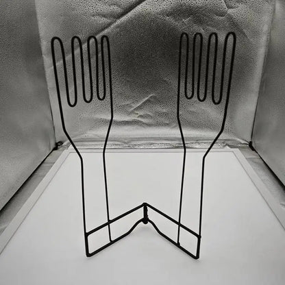 Kitchen Glove Holder, Foldable Kitchen Vertical Glove Support Multi-Purpose Glove Drain Rack Storage And Drying Both Handled