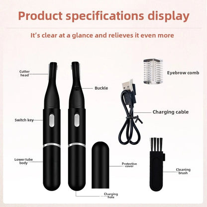 Electric Eyebrow Trimmer for Women | USB Rechargeable Mini Facial Hair Remover & Portable Shaver in Bangladesh