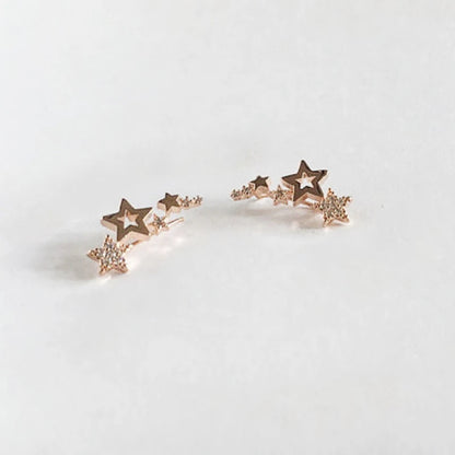 Shiny Star Stud Earrings for Women Elegant Zircon Rhinestone Mini Star Earrring Party Birthday Fashion Jewelry Gifts