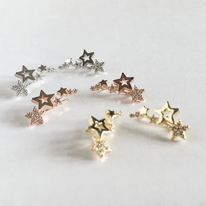 Shiny Star Stud Earrings for Women Elegant Zircon Rhinestone Mini Star Earrring Party Birthday Fashion Jewelry Gifts