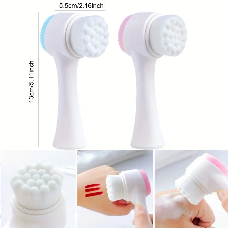 2-in-1 Dual-Head Facial Cleansing Brush | ২-ইন-১ ডুয়াল-হেড ফেসিয়াল ক্লেনজিং ব্রাশ