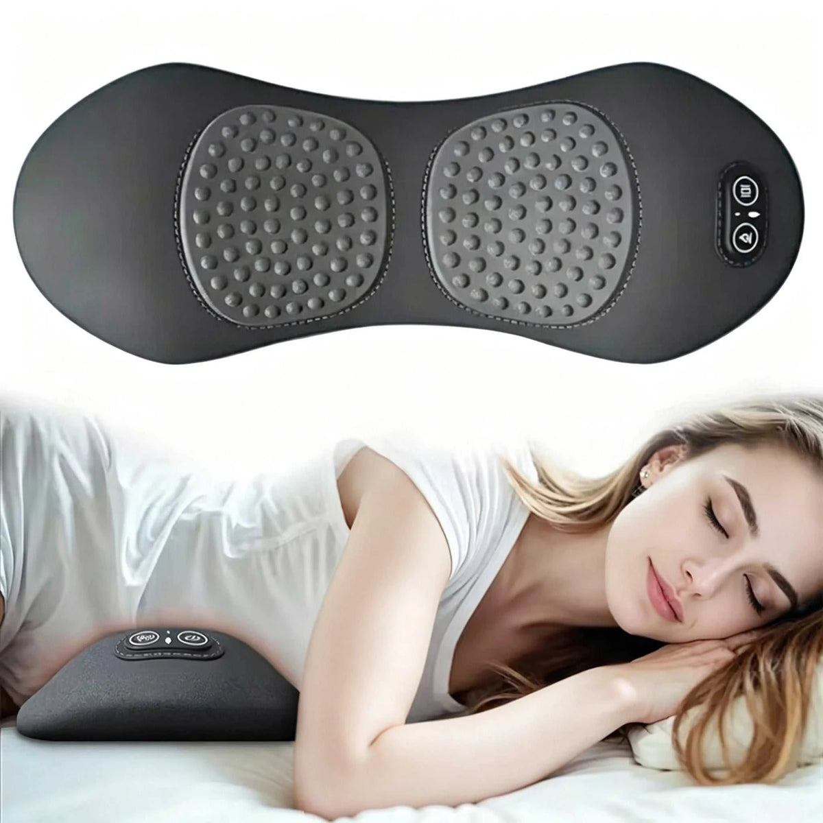 Heating Vibration Massage Pillow | হিটিং ভাইব্রেশন ম্যাসাজ পিলো designed for comfort with a soft surface and massage nodes.