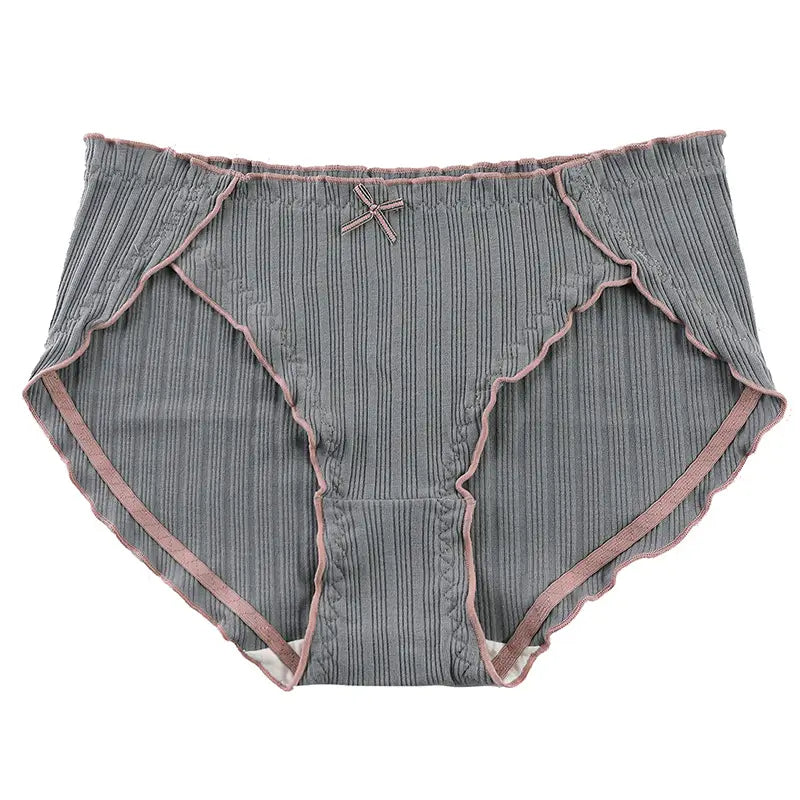 Combo Korean Cotton Panty (Black & Gray) | Breathable Mid-Rise Briefs