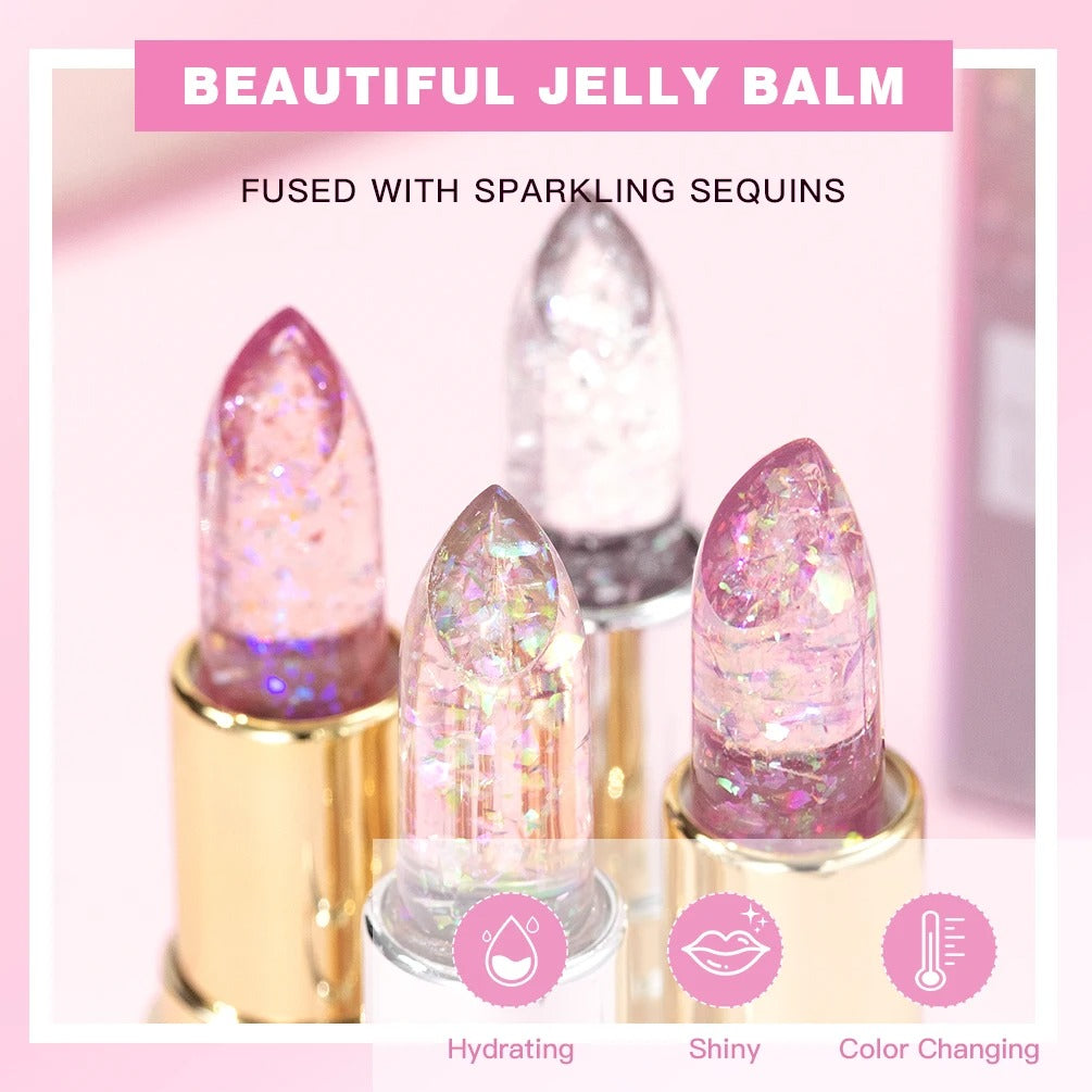 Color Changing Glitter Lipstick Jelly Balm – Moisturizing