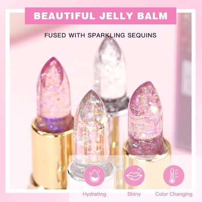 Color Changing Glitter Lipstick Jelly Balm – Moisturizing